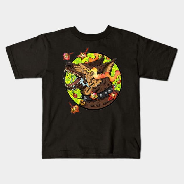 angry dog Kids T-Shirt by sample the dragon